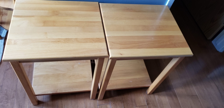 2 Ikea Side Tables and 1 Vintage Small Table