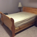 Pine sleigh bed