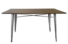 Modern Industrial 55” Solid Bamboo Dining Table