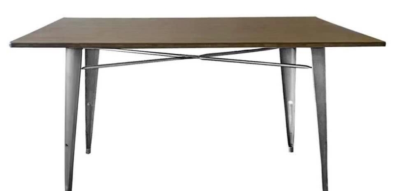 Modern Industrial 55” Solid Bamboo Dining Table